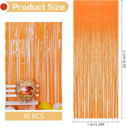 10 Pack Silver Backdrop Curtain 3.2ft x 8.2ft Metallic Tinsel Foil Fringe Curtains Photo Booth Background for Birthday Party Decoration Baby Shower Engagement Wedding Christmas Decoration (Silver)