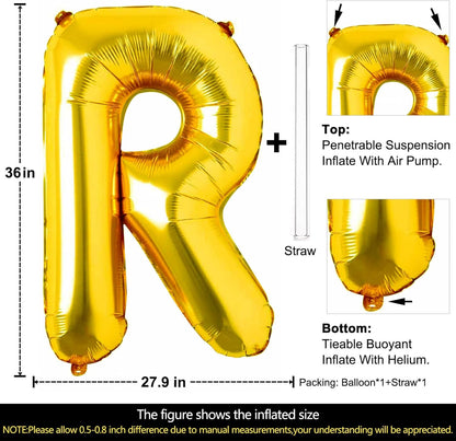 Lovoir 40 Inch Large Gold Letter A Balloons Big Size Jumbo Mylar Foil Helium Balloon for Birthday Party Celebration Decorations Alphabet Gold A