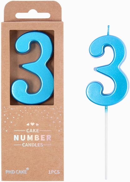 PHD CAKE 2.76 Inch Modern Gold 2 Number Birthday Candles, Gold Number Candles, Cake Number Candles, Party Celebration