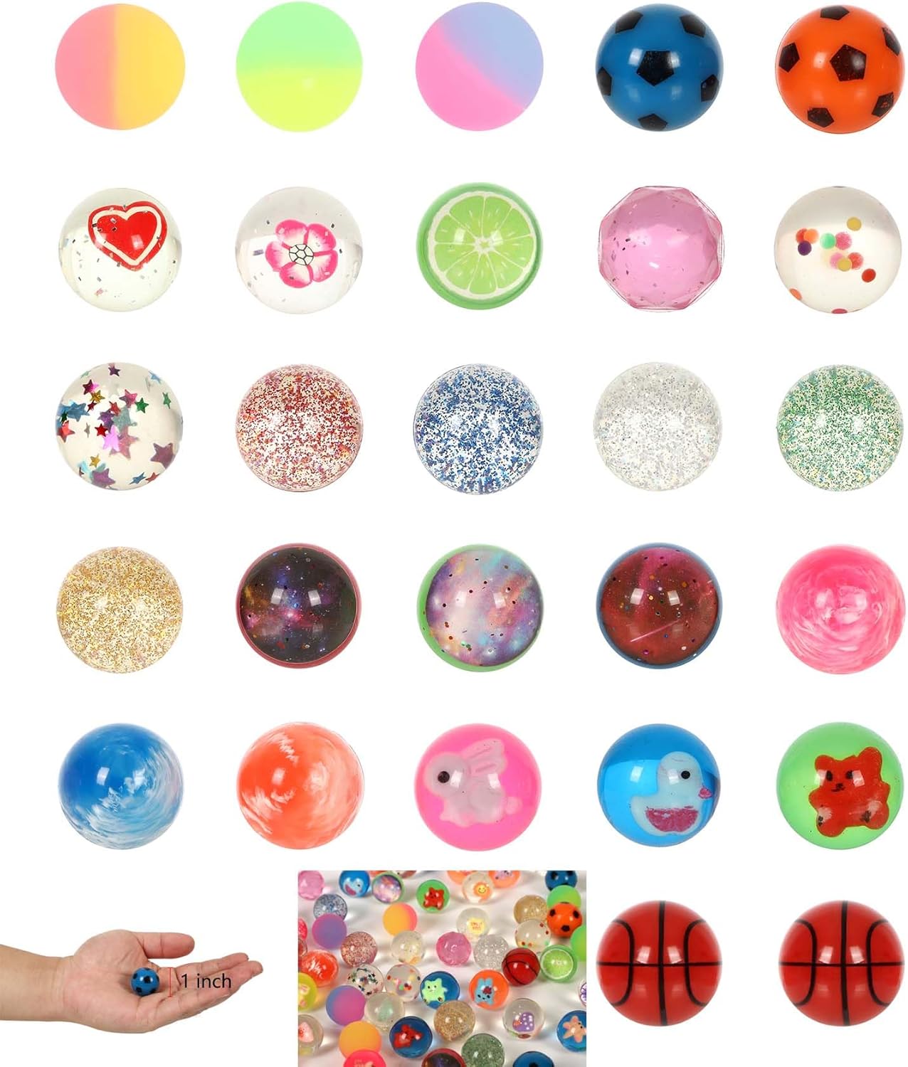 Small Bouncy Balls for Kids Prize box Toys for Kids 3-5 4-8, Mini Party Favors for Kid Classroom Treasure Box Prize, Rubber Balls Easter Goodie Bag Stuffer Pinata Stuffers Kid Party Bag Fillers 27pcs