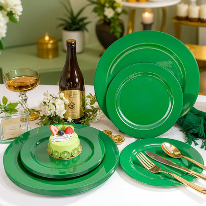 FLOWERCAT 60PCS White Plastic Plates - Heavy Duty White Disposable Plates for Mother's Day/Birthday Party/Wedding -serve for 30 guests Include 30PCS 10.25" & 30PCS 7.5" Plates for Party