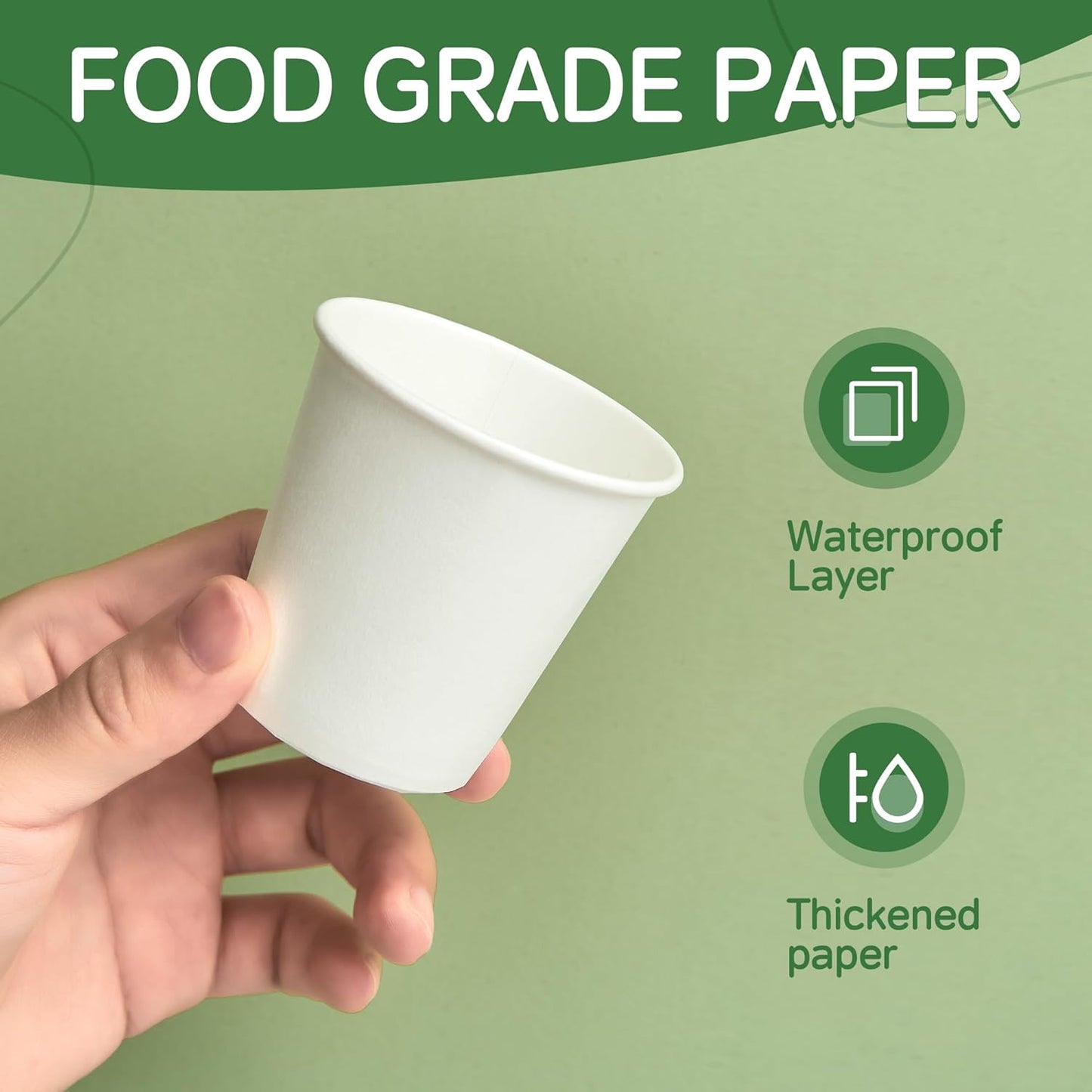 Coffee Cups 16 oz 200 Pack, Disposable Paper Cups for Hot Beverage Drinking, White Hot Cups Suitable for Party, Picnic, Travel, and Events