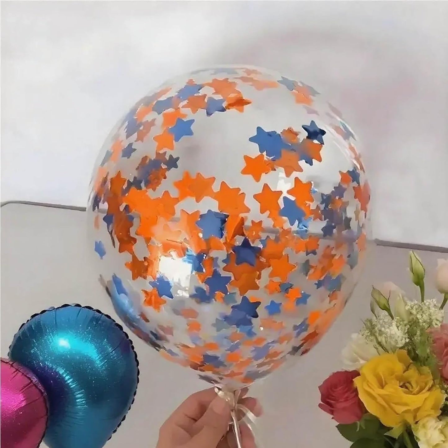 Rainbow Metallic Foil Star Confetti 0.78inch/2cm 8000PCS Table Confetti for Party Birthday Decoration or Filled Balloons