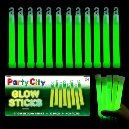 Party City Multicolor Glow Sticks Bulk Pack 6”- 25pk Glow in the Dark Sticks for Kids, Waterproof Camping Survival Ultra Bright Emergency Light Stick with String, Neon Glowsticks Party Supplies Favors