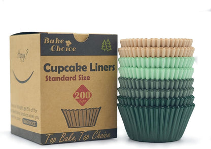 Bake Choice Cupcake Liners 200 Pcs Muffin Liners Standard Cupcake Wrappers, CupCake Liners, Food Grade Cupcake Liners, Greaseproof Parchment Muffin Liners Calyx Series