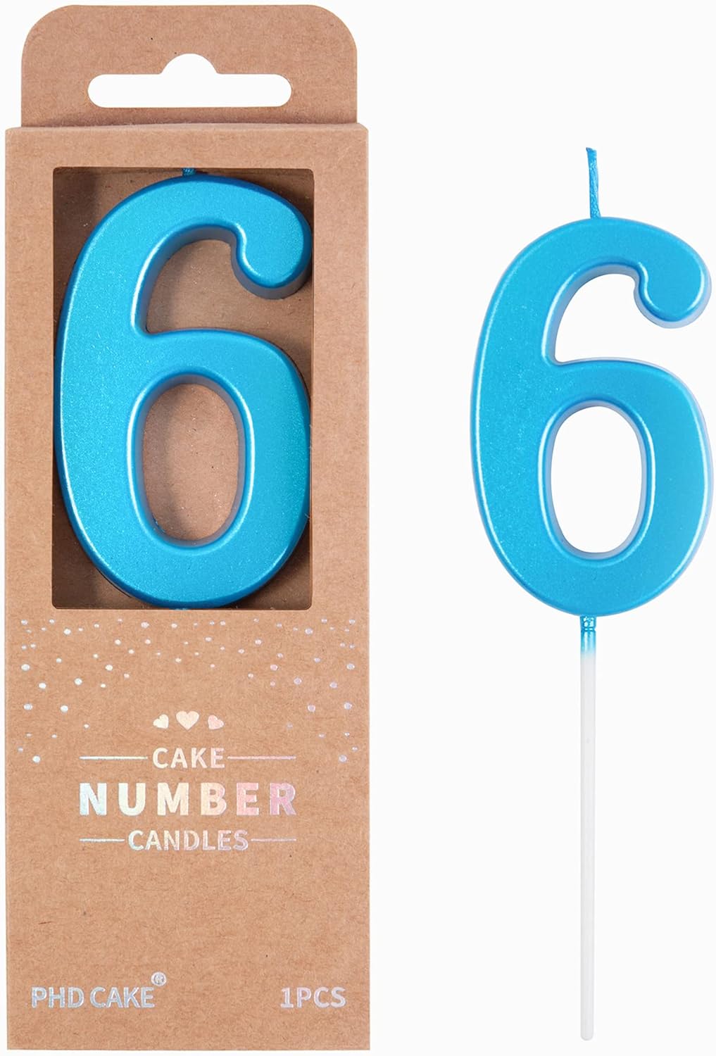 PHD CAKE 2.76 Inch Modern Gold 2 Number Birthday Candles, Gold Number Candles, Cake Number Candles, Party Celebration
