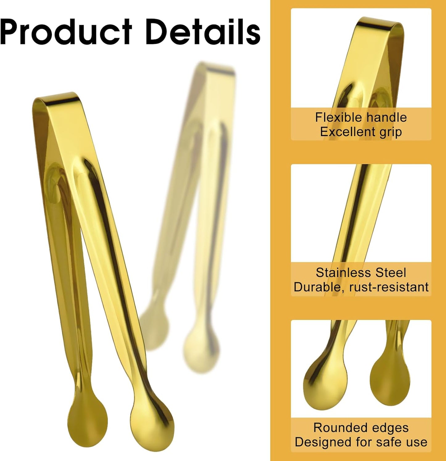 Small Serving Tongs,Ice Tongs,Sugar Tongs,Kitchen Tiny Tongs for Appetizers,12 PCS(6 Inch)