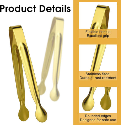 Small Serving Tongs,Ice Tongs,Sugar Tongs,Kitchen Tiny Tongs for Appetizers,12 PCS(6 Inch)