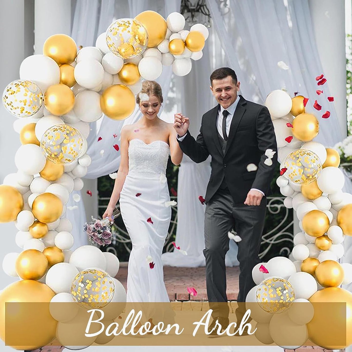 AerWo Balloon Arch Kit with Balloon Pump Electric, 8.2FT & 5FT Half Balloon Arch Stand with Base, Free Bending Balloon Stand Kit for Wedding Birthday Party Baby Shower Graduation Decorations