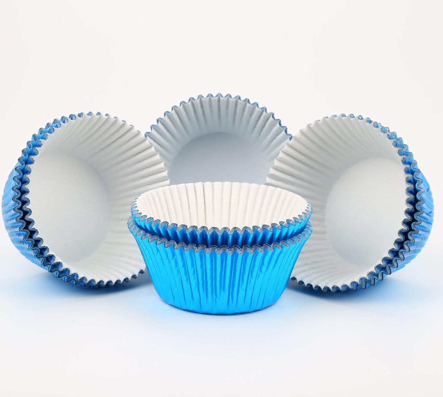 Gifbera White Metallic Foil Cupcake Liners Standard Size Baking Cups, 200-Count