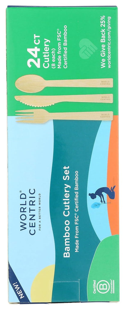 World Centric, Assorted Bamboo Cutlery, 24 Count