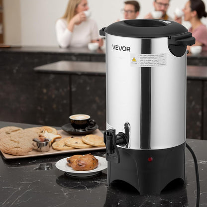 VEVOR Commercial Coffee Urn, 60 Cup 9 L Hot Beverage Dispenser with Dripless Faucet, Quick-Brewing Stainless Steel Large Commercial Coffee Maker, for Catering, Business, Party, Church & Restaurant