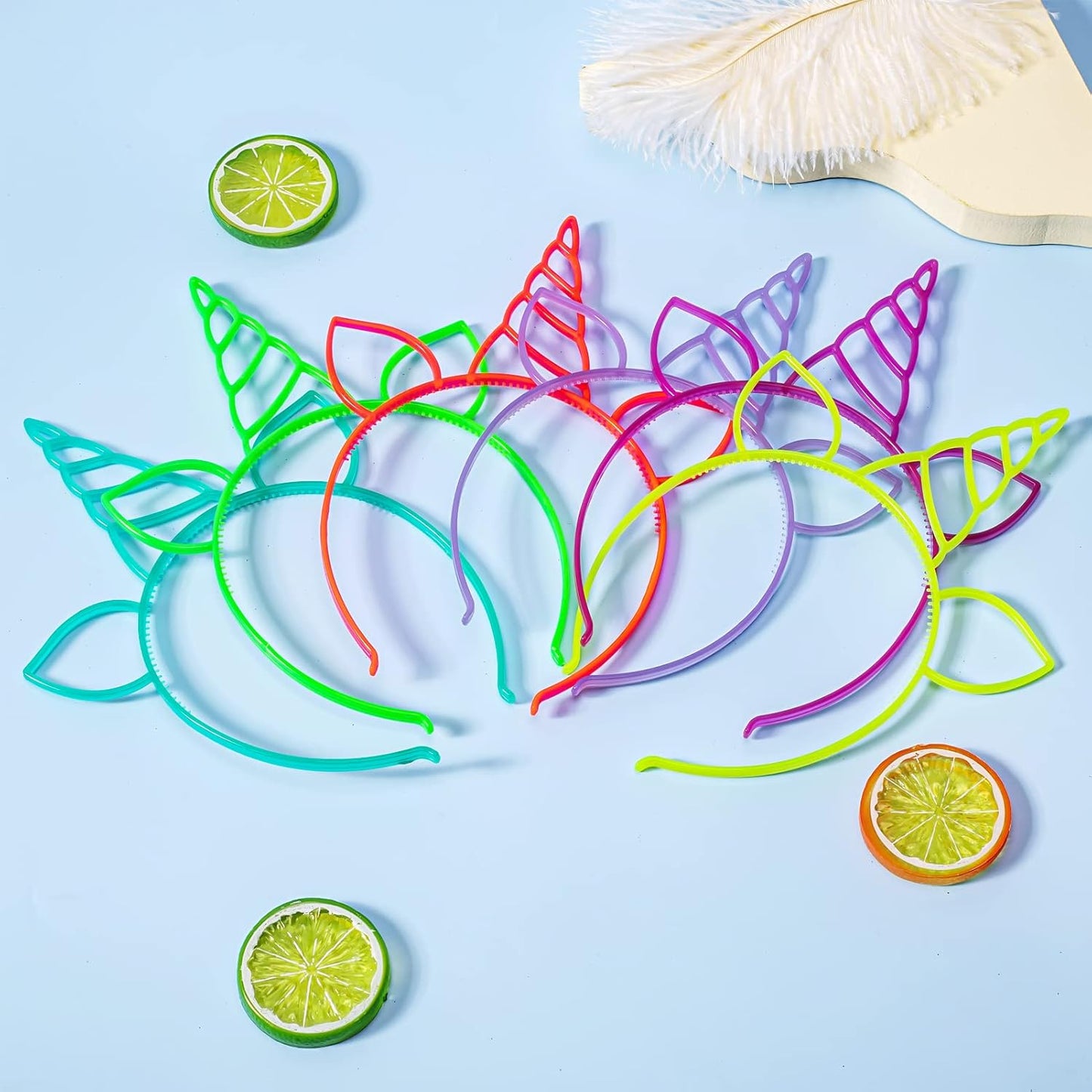 ZIRICHER 6 Colors Glow in the Dark Headbands, Plastic Light Up Hair Band Crowns Luminous Headband For Girls Party Headbands