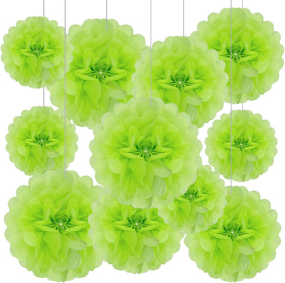 Tissue Paper Pom Poms, Pink Tissue Paper Flowers, Hanging Flower Balls for Weddings Fiesta Parties Birthday Baby Showers Classroom Bridal Shower Decoration (18Piece Set-6/10/12/14Inch)