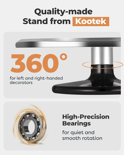 Kootek Aluminium Alloy Revolving Cake Stand 12 Inch Rotating Cake Turntable for Cake, Cupcake Decorating Supplies for Mother's Day
