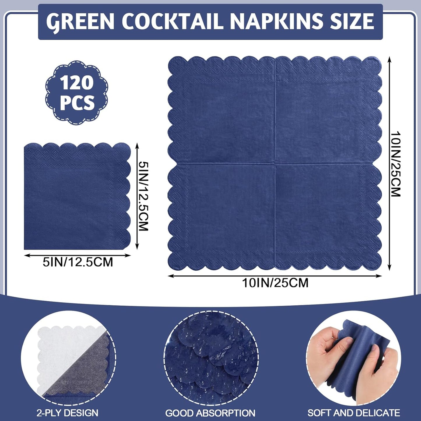 NatNarr 120 Pcs Cocktail Napkins Pink Mothers Day Paper Napkins Light Pink Dessert Beverage Napkin Cute Scalloped Party Napkin for Baby Bridal Shower, Birthday, 5 x 5 Inch
