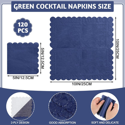NatNarr 120 Pcs Cocktail Napkins Pink Mothers Day Paper Napkins Light Pink Dessert Beverage Napkin Cute Scalloped Party Napkin for Baby Bridal Shower, Birthday, 5 x 5 Inch