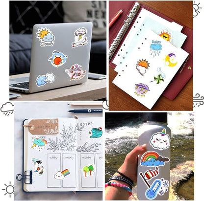 QTL Neon Stickers for Teens & Students Prizes, Waterproof Vinyl Party Favor Stickers, School Rewards, Water Bottle and Laptop, 50PCS - Colors A