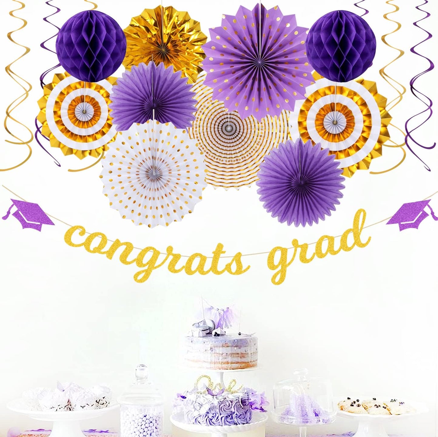 Navy-Blue White Silver Tissue Pom-Poms - 15pcs 5 Size Party Decorations Paper Flowers,Graduation Wedding Baby Bridal Shower Room Hanging Decorations Boy Birthday Party Backdrop Decor Panduola