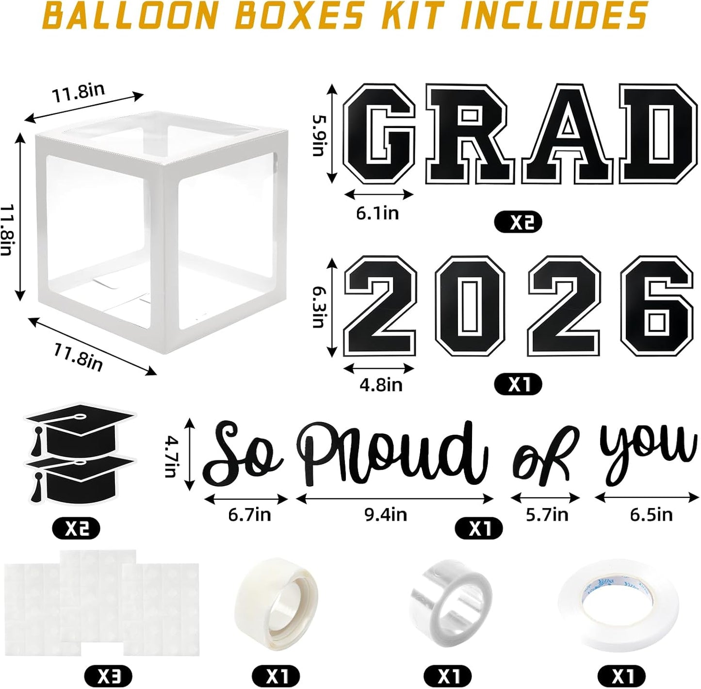 Graduation Decorations 2026 Graduation Party Decorations Set of 4 Boxes with 129pcs Balloons Arch Garland Kit Party Supplies for Any Grades Blue