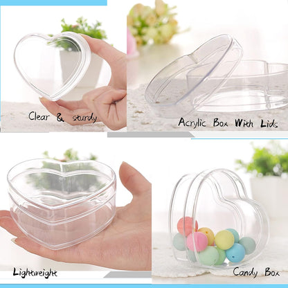 KissYou Acrylic Box Clear Boxes with Lid 12 Packs Small Candy Box Display Square Cube Wedding Graduation Party Decorations Jewlry Gift Box