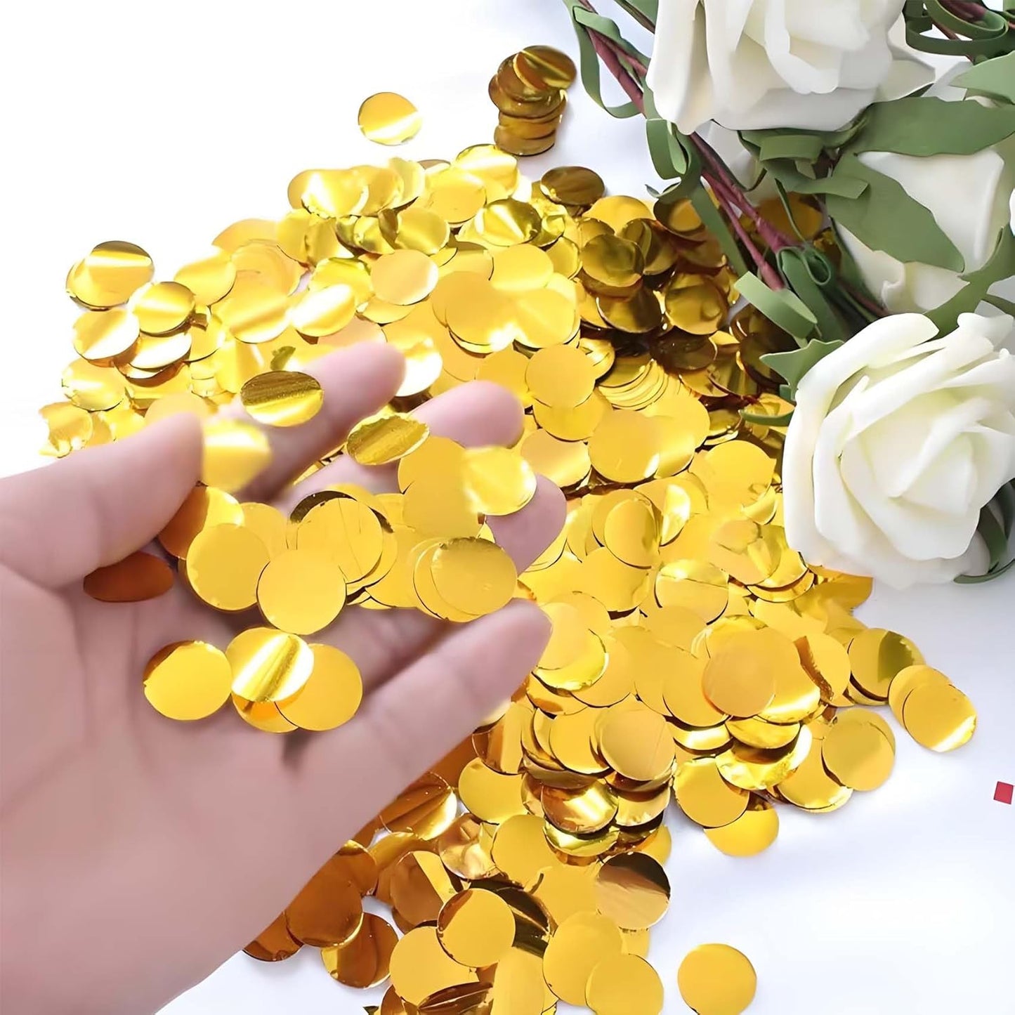 Blue Metallic Foil Confetti 8000 Pcs Shiny Round Table Confetti for Fill Balloon Wedding Graduation Party Decorations,60g of pack