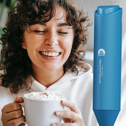 Powerful Milk Frother Wand - Mini Handheld Milk Frother with Stainless Steel Whisk - Battery-Powered Drink Mixer for Coffee, Lattes, Cappuccinos, Matcha - Coffee Enthusiasts Gift - Black