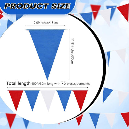 Hahafelt 100 Feet Pennant Banners Flags 75 Solid String Triangle Flags for Grand Opening, Carnival Theme Birthday Party Decoration Outdoor Events Classroom Decoration(Pink)