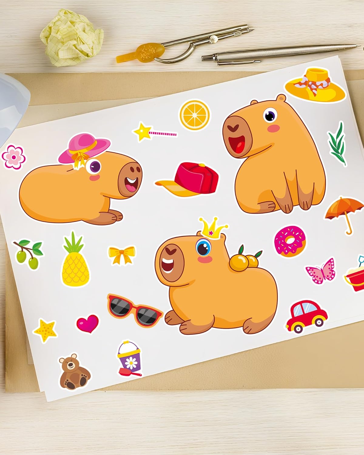 Aowplc 36 Pcs Make-A-Face Sticker Sheets Kids Party Favors Mix and Match Stickers with Dinosaurs, Mermaids, Unicorns, Horses, Farm & Sea Animals for Parties, Birthdays, Classroom Activities & Crafts