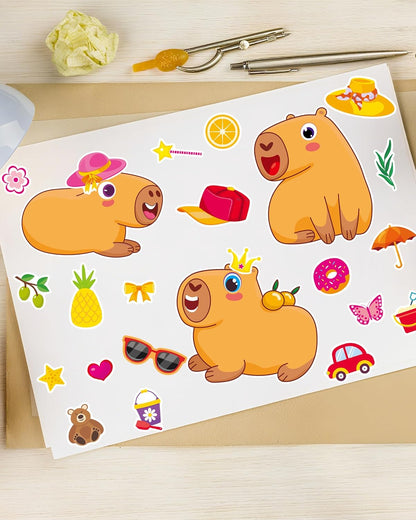 Aowplc 36 Pcs Make-A-Face Sticker Sheets Kids Party Favors Mix and Match Stickers with Dinosaurs, Mermaids, Unicorns, Horses, Farm & Sea Animals for Parties, Birthdays, Classroom Activities & Crafts