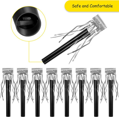Skylety 18 Party Blower Noisemakers Glitter Birthday Noise Maker Squawkers Blowouts Whistles Fringed for Sport Events Musical Blowouts for Wedding 2026 Grad Party Supplies (Gold)
