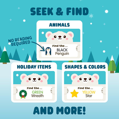 Chuckle & Roar Sensory Seek & Find Scavenger Hunt Bear – Plush Travel Toy with Hidden Objects, 40 No-Reading Challenge Cards, Sensory Activity for Focus & Calm, Toddler Gift Ages 3+