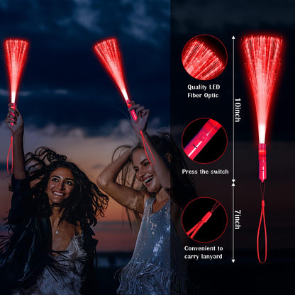 30 Pack Blue Fiber Optic Wands Glow Fiber Wands Bulk LED Light Up Wands with 3 Flashing Modes LED Flashing Sticks for July 4th Halloween Christmas Wedding Birthday Carnival Bachelor Party