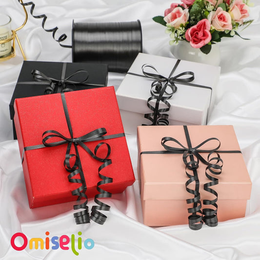 Black Ribbon - 500 Yard Crimped Curly Ribbon for Gift Wrapping, Balloons, Graduations, Halloween, Birthday Parties