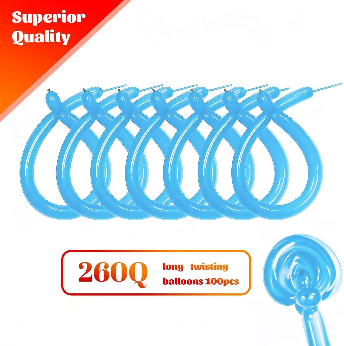 260 Clear Long Balloons for Animals, Thickening Skinny Latex Twisting for Arch Modeling Magic Clown Birthday Wedding Party Decorations 100pcs