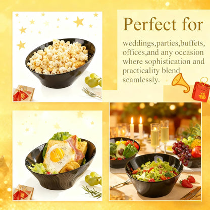 Liacere 54 OZ Clear Plastic Serving Bowls - 16PCS Angled Serving Bowls - Disposable Bowl for Candy Chip - Party Table Salad and Fruit，Can be Used Weddings and Gatherings＆ New Year