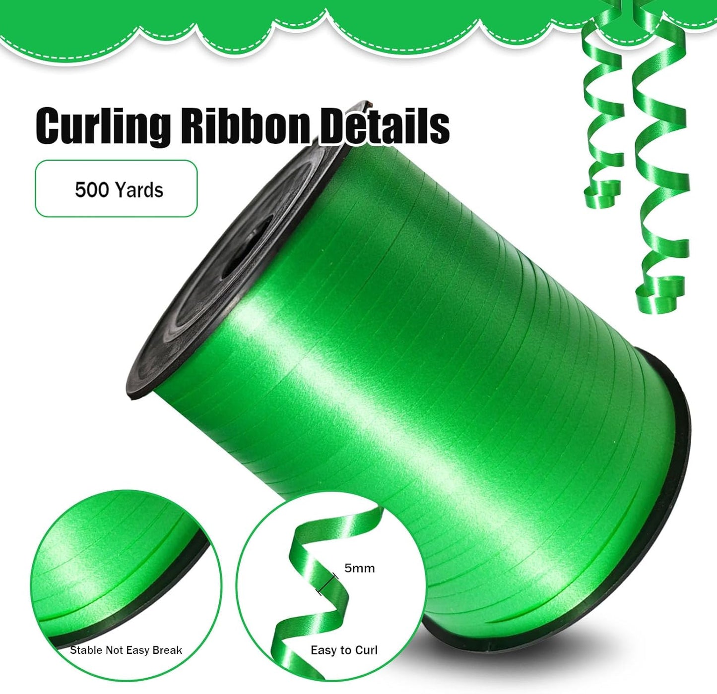 500 Yards Curling Ribbon， Black Balloon String Ribbon，for Gift Wrapping，Party Decoration, Wedding,Birthday，Art Crafts, Florist Flower