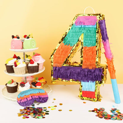 Dinosaur Pinata - Dinosaur Decorations with a Blindfold and Bat for Boys Girls Animal Themed Birthday Party Kids Classroom Game Decorations Supplies (15.7 x 11.4 x 3.1 Inches)