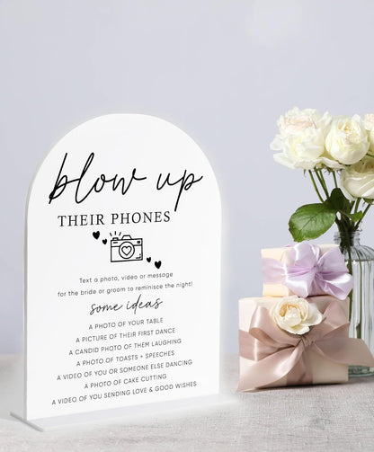 Audio Guest Book Sign, White Arch Acrylic Wedding Sign, Audio Guest Book Wedding Phone, Bridal Shower Decor, Engagement Party Decor, Centerpiece Table Decorations Party for Bride and Groom-14