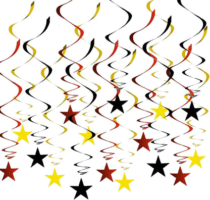 Gold Twinkle Stars Hanging Swirls Decorations Ceiling Swirl Foil Decoration Hanging Gold Party Supplies for Birthday Baby Shower Wedding, 32 pcs