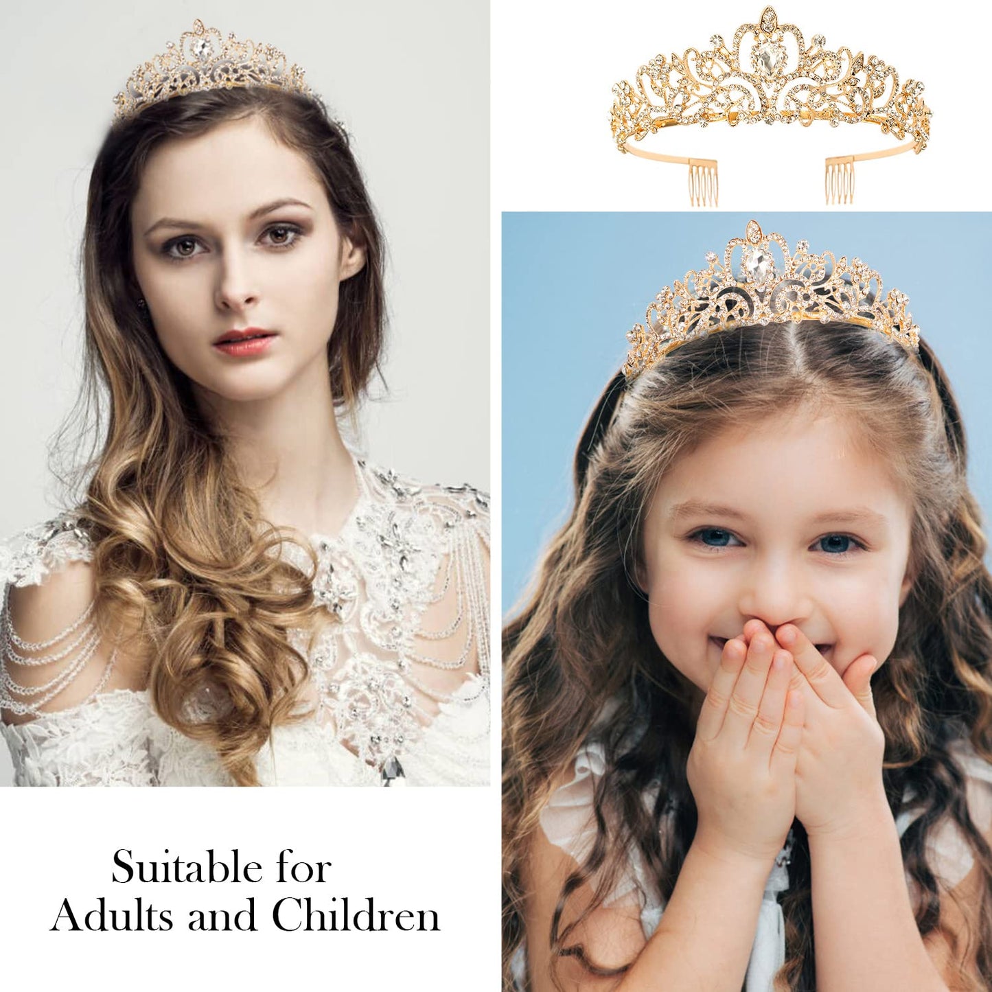 Princess Birthday Tiara - Happy Crown for Girls & Women, Decorative Accessory