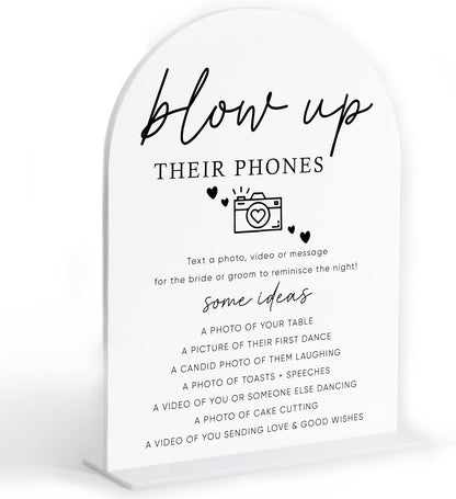 Audio Guest Book Sign, White Arch Acrylic Wedding Sign, Audio Guest Book Wedding Phone, Bridal Shower Decor, Engagement Party Decor, Centerpiece Table Decorations Party for Bride and Groom-14