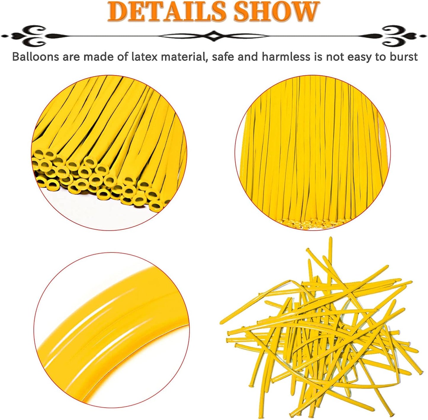 260 Balloons Clear, Thickening Long Balloons for Tying Arch, Twisting Latex Animals Magic Modeling Skinny Birthday Balloon for Kid‘s Party Wedding Decoartion Supply 100pcs
