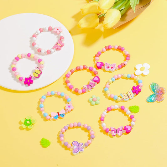 JOTIKO 12 Pcs Kids Bracelets for Toddlers Girls - Unicorn Party Favors Goodies Bag Stuffers Pinata Fillers, Cute Wooden Beaded Bracelets Princess Play Jewelry Birthday Party Return Exchage Gifts