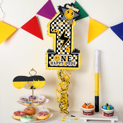 Baseball Piñata with Blindfold Bat for Birthday Party Softball Paper Piñata Sports Balls Confetti Baseball Party Supplies for Birthday Party Decorations 13.19 x 13.19 x 3 Inch(Cool)