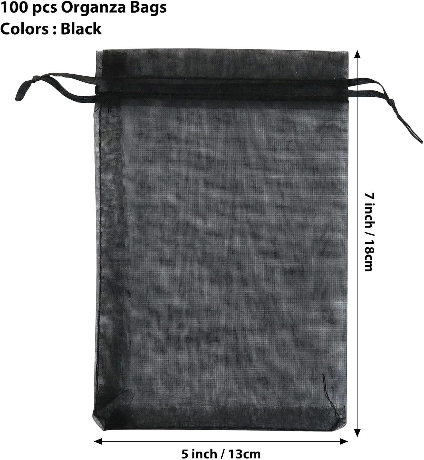 ANZNKU 50 Pack Organza Bags 5 x 7 in White Small Mesh Gift Bags Bulk Drawstring for Wedding Party Favors, Little Goodie Bag for Candy Jewelry Soap Makeup, Treat Sachet Pouch for Mothers Gifts Wrap