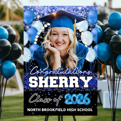 Graduation Party Welcome Sign, Photo Graduation Poster, Graduation Decorations, Grad Party Sign, Grad Welcome Sign, Graduation gift for best friend, Graduation gift for daughter, sister, brother - 1
