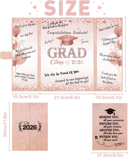 QIYANPAX Graduation Guest Book 2026, Blue and Gold Graduation Decorations Class of 2026, Graduation Signature Book, Congrats Grad Guest Book Alternative, Unique Graduation Gifts