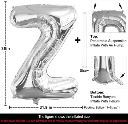 Lovoir 40 Inch Large Silver Letter M Balloons Big Size Jumbo Mylar Foil Helium Balloon for Birthday Party Celebration Decorations Alphabet Silver M