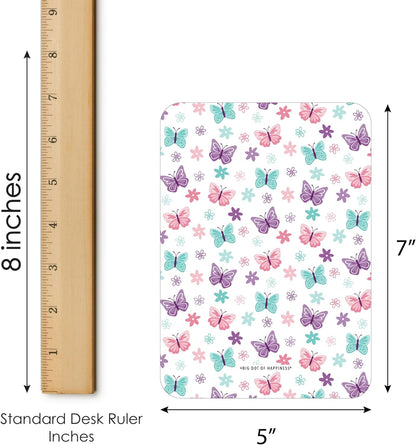 Big Dot of Happiness Beautiful Butterfly - Picture Bingo Cards and Markers - Floral Birthday Party Shaped Bingo Game - Set of 18
